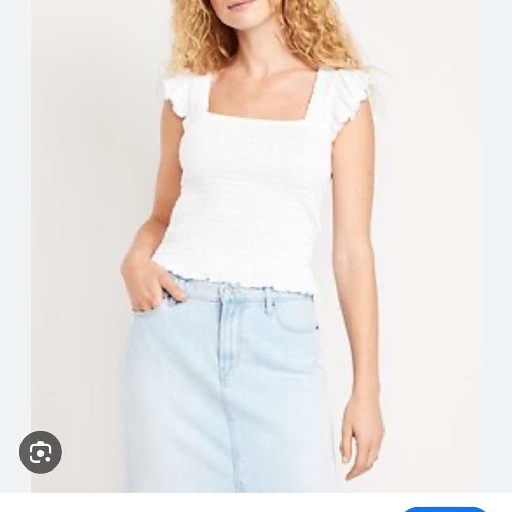 Old Navy White Flutter Sleeve Top